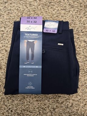 Greg Norman Textured Stretch golf pants - Blue - size 30 X 32